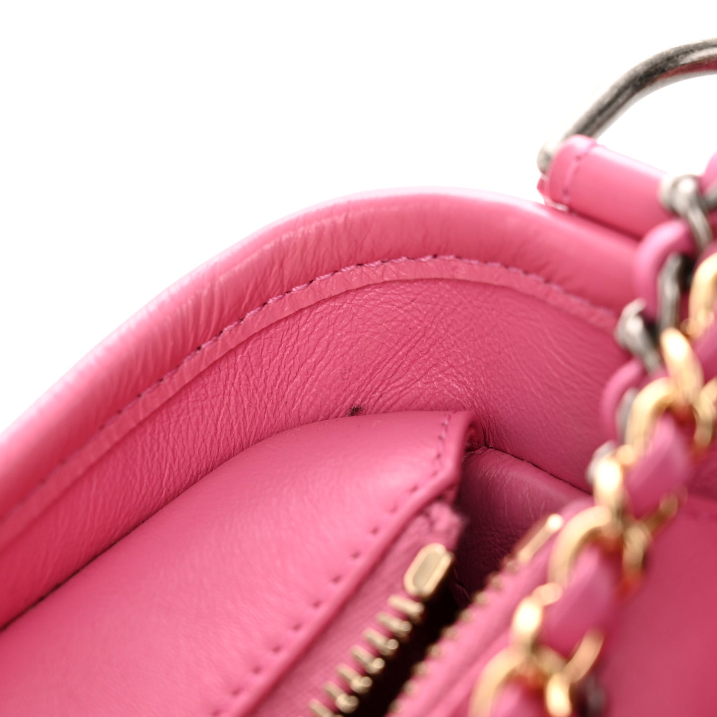 Aged Calfskin Quilted Small Gabrielle Hobo Rose