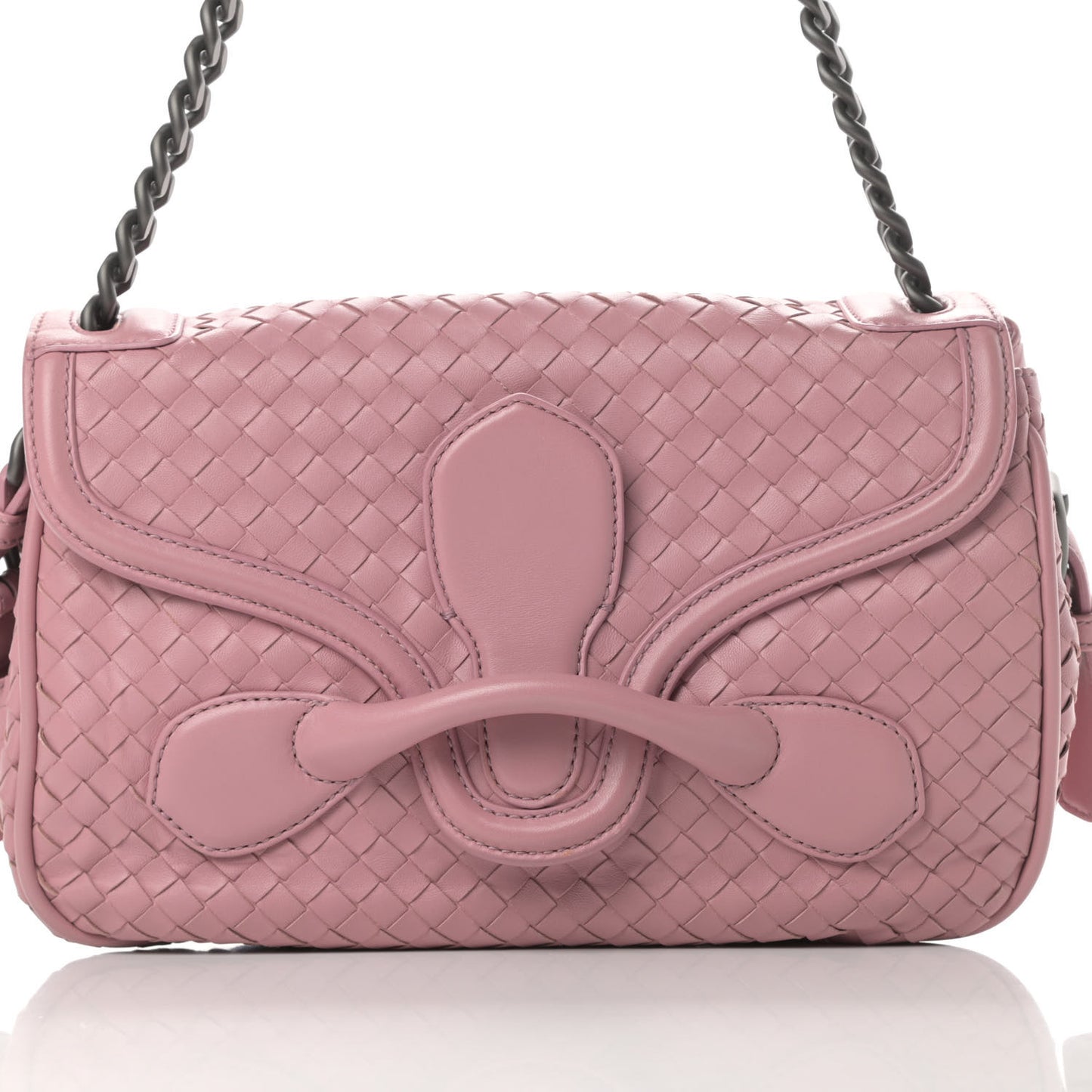 Nappa Intrecciato Rialto Shoulder Bag Rose Pink