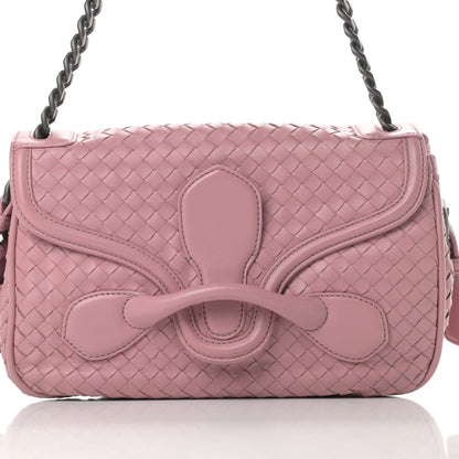 Bottega Veneta Nappa Intrecciato Rialto Shoulder Bag Rose Pink 8 of 15