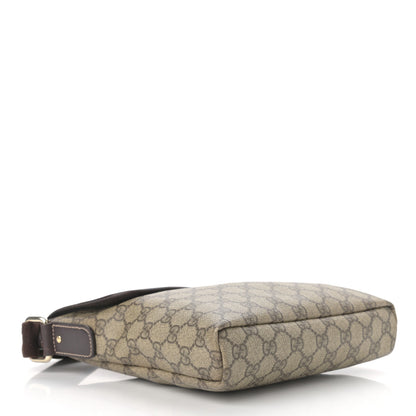 Gucci GG Supreme Monogram Selleria Calfskin Small Flap Messenger Bag Beige Ebony Cocoa Dark Chocolate 4 of 13