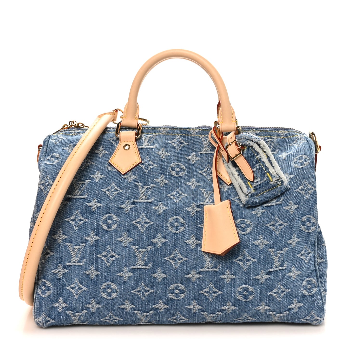 Monogram Denim Speedy Soft 30 Blue