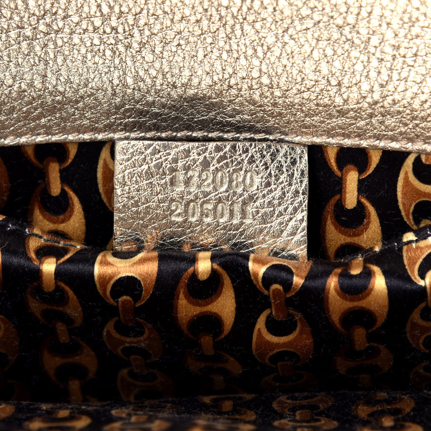 Gucci Metallic Calfskin Britt Clutch Gold 7 of 9