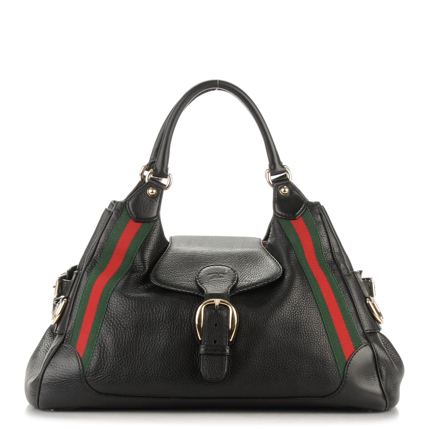 Calfskin Medium Web Heritage Shoulder Bag Black