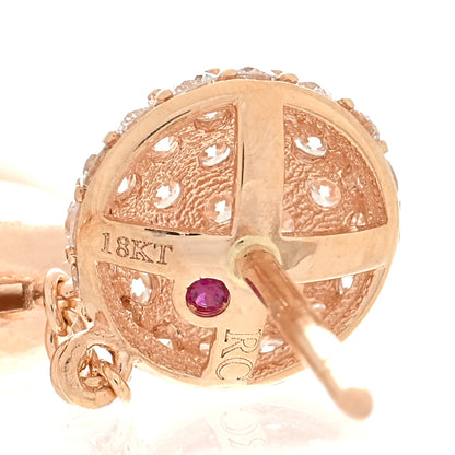Roberto Coin 18K Rose Gold Diamond Disc Drop Earrings 4 of 4