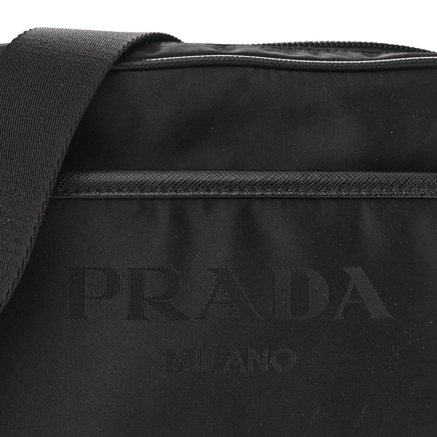 Tessuto Nylon Saffiano Logo Camera Bag Black