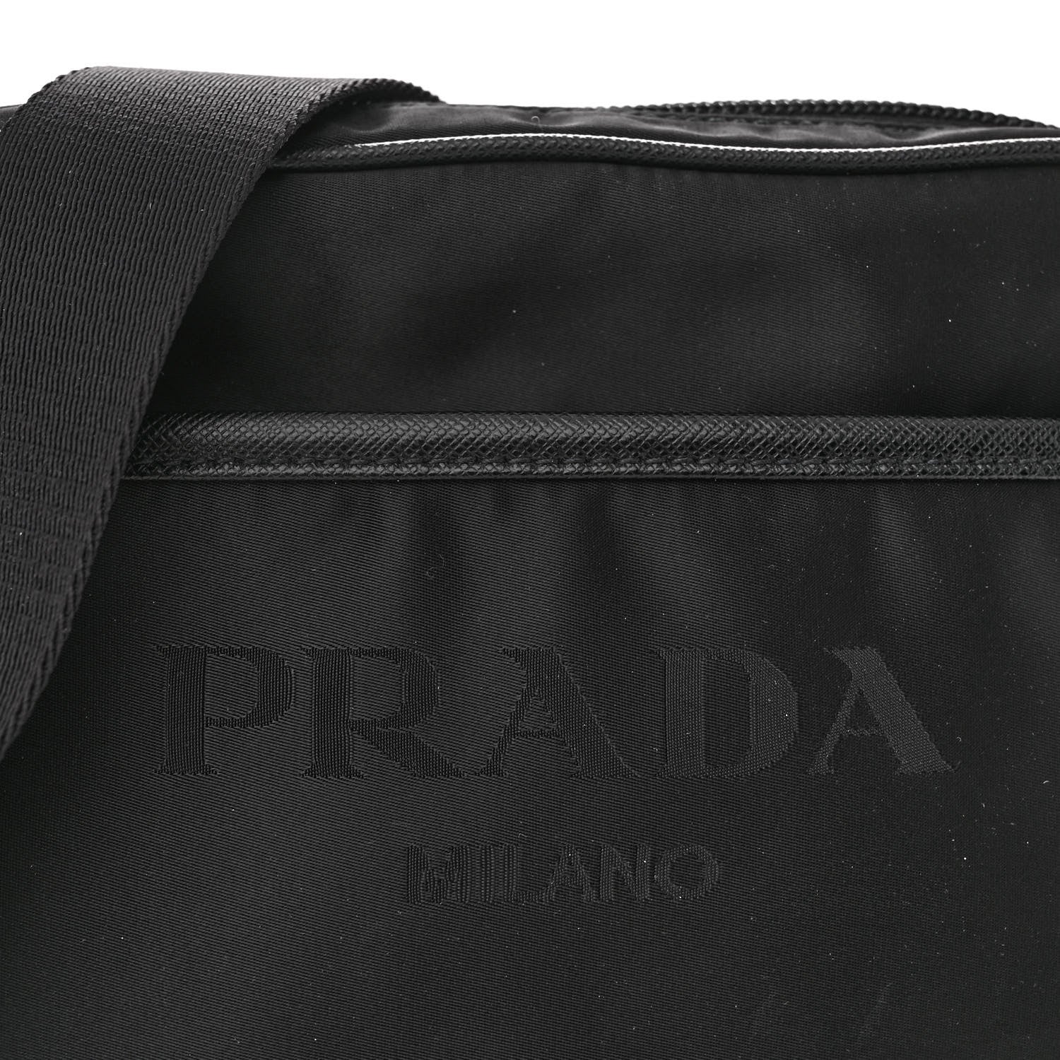 Prada Tessuto Nylon Saffiano Logo Camera Bag Black 8 of 10