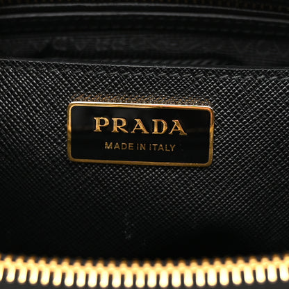 Prada Jacquard Saffiano Triangolo Symbole Embroidered Large Double Zip Tote Black Corda 6 of 11