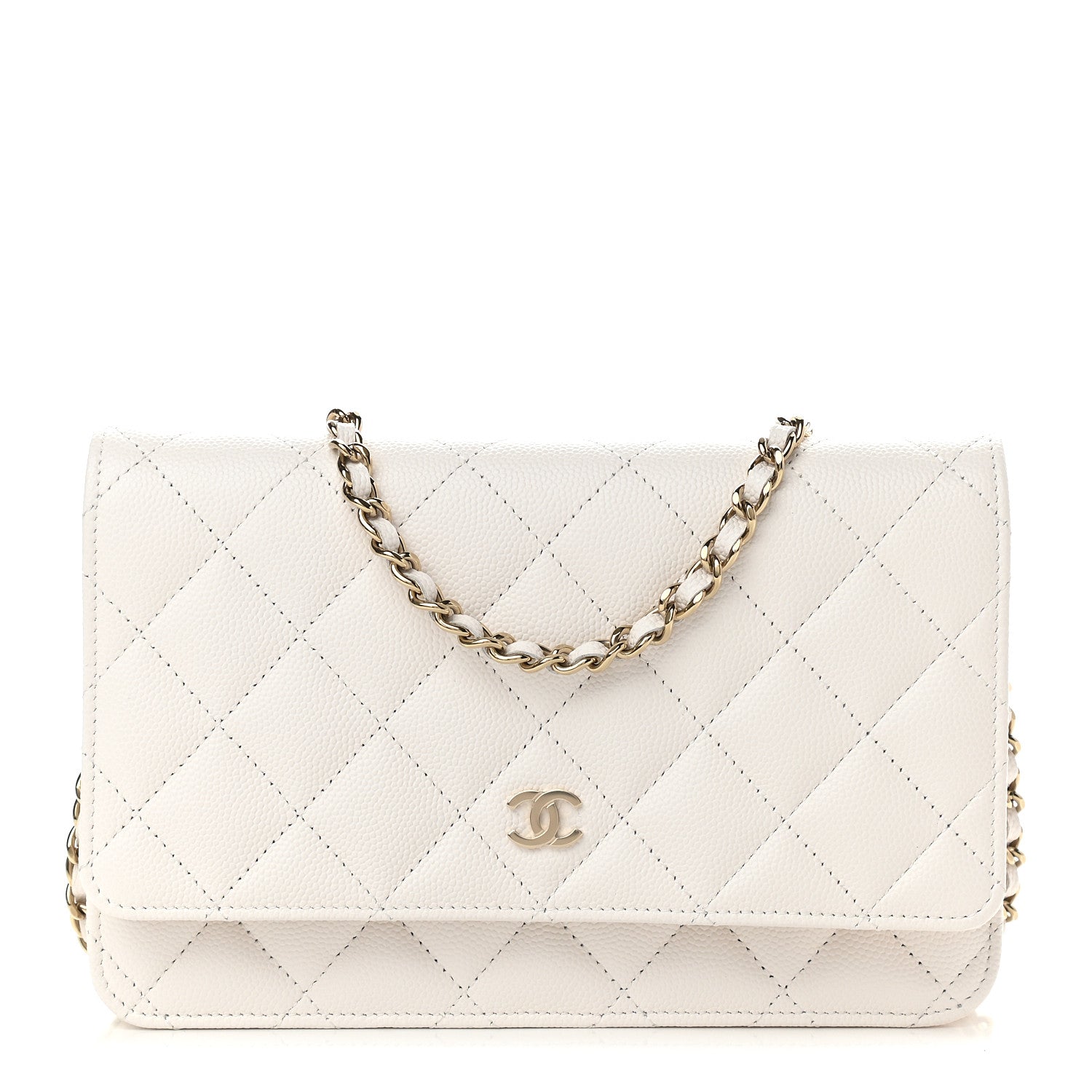 Chanel Caviar Quilted Wallet On Chain WOC White 1 of 10