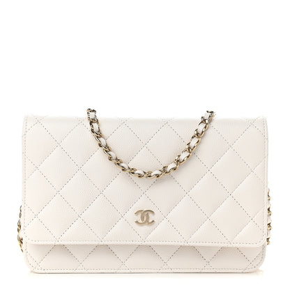 Chanel Caviar Quilted Wallet On Chain WOC White 1 of 10