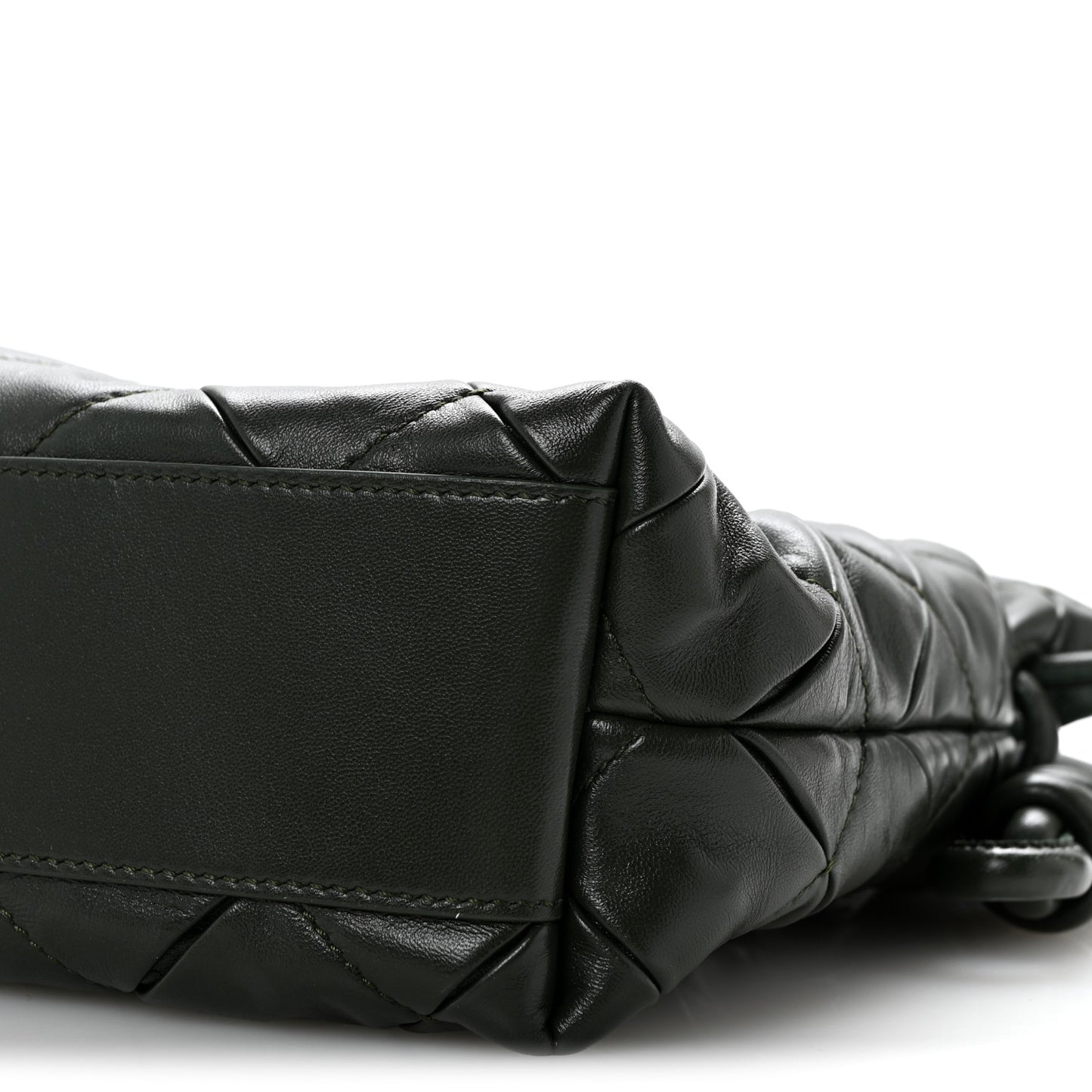 Calfskin Quilted Flamenco Knot Clutch Verde