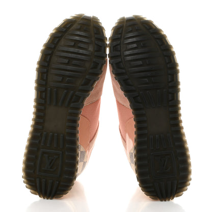 Louis Vuitton Suede Damier Azur Run Away Sneakers 38 Pink 5 of 8