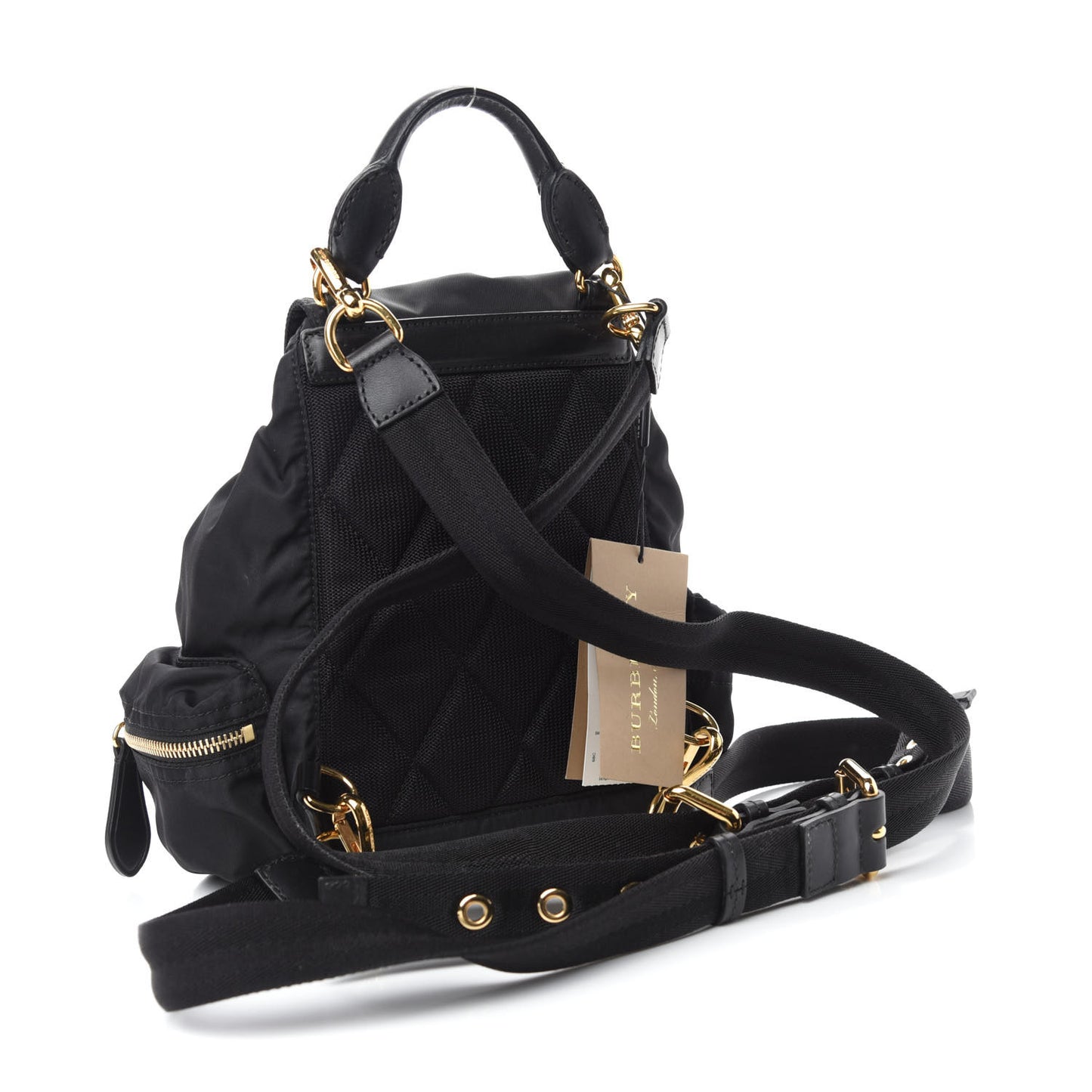 Nylon Small Rucksack Backpack Black
