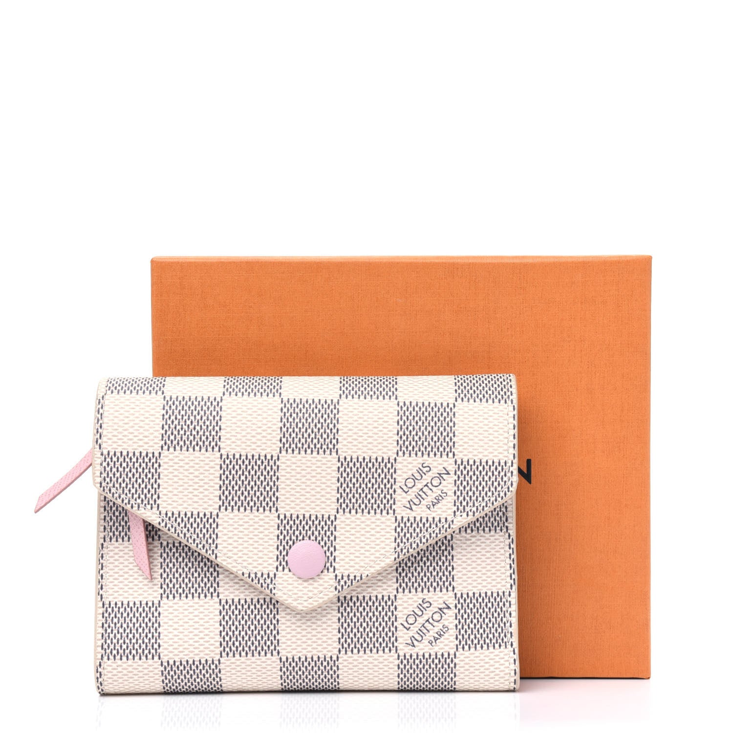 Louis Vuitton Damier Azur Victorine Wallet Rose Ballerine 7 of 7