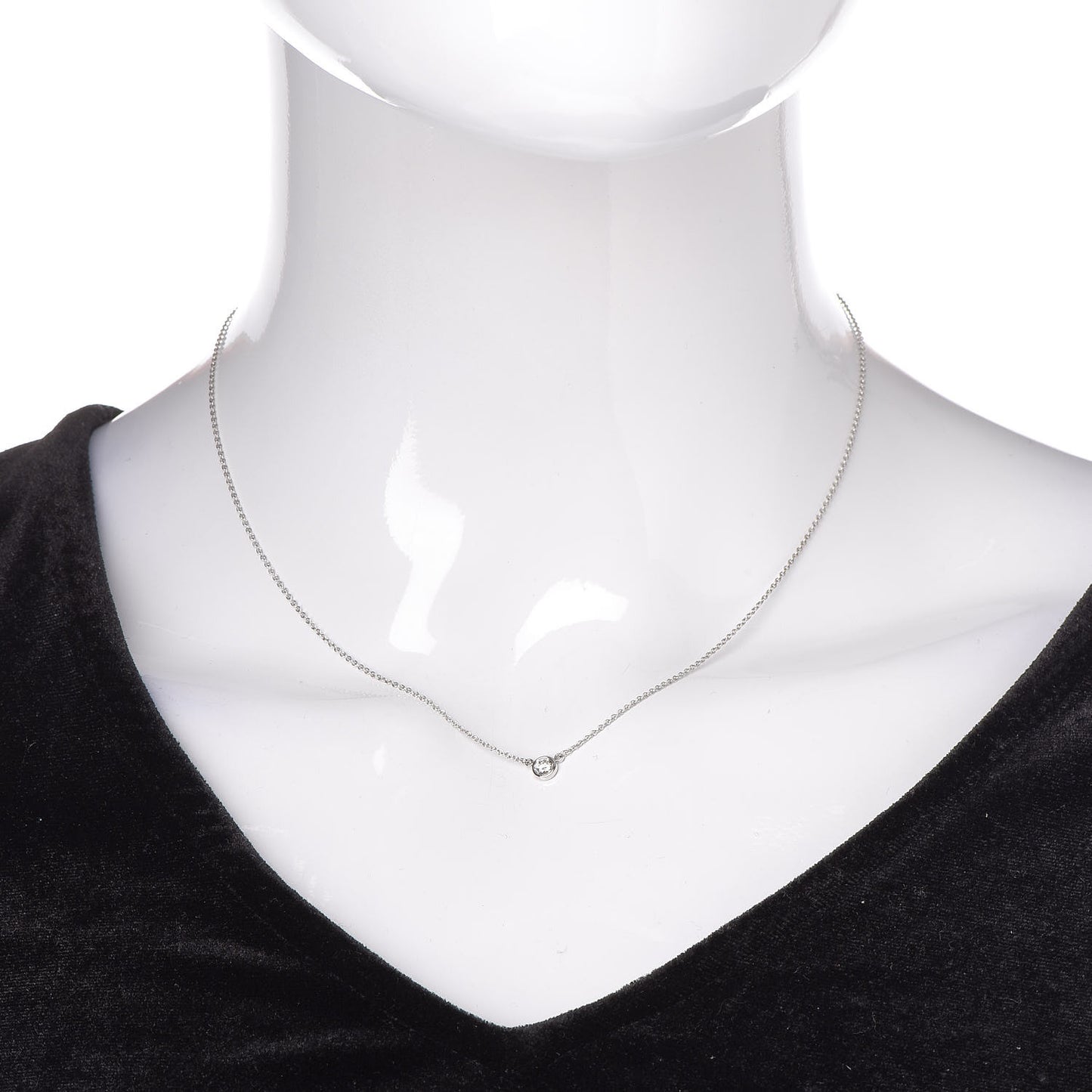 Platinum Diamond .14ct Elsa Peretti Diamonds by the Yard Pendant Necklace