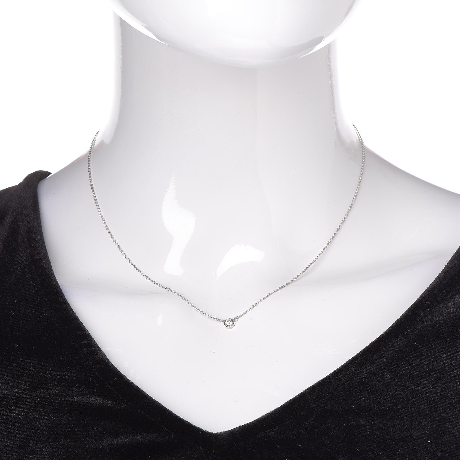 Tiffany Platinum Diamond .14ct Elsa Peretti Diamonds by the Yard Pendant Necklace 2 of 7