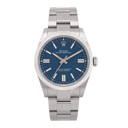 Rolex Stainless Steel 41mm Oyster Perpetual Watch Bright Blue 134300 1 of 5