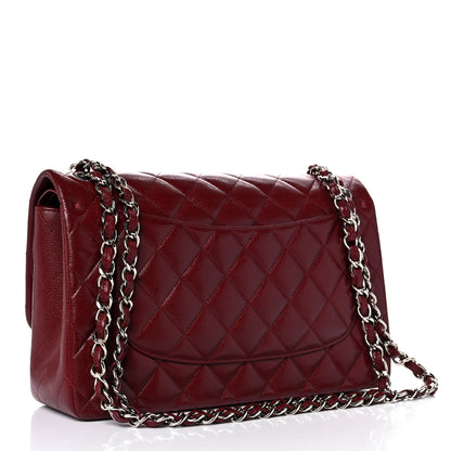 Chanel Caviar Quilted Jumbo Double Flap Dark Red 3 of 10