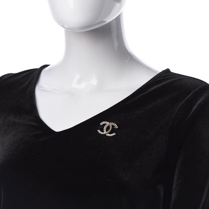Chanel Crystal CC Brooch Gold 2 of 4