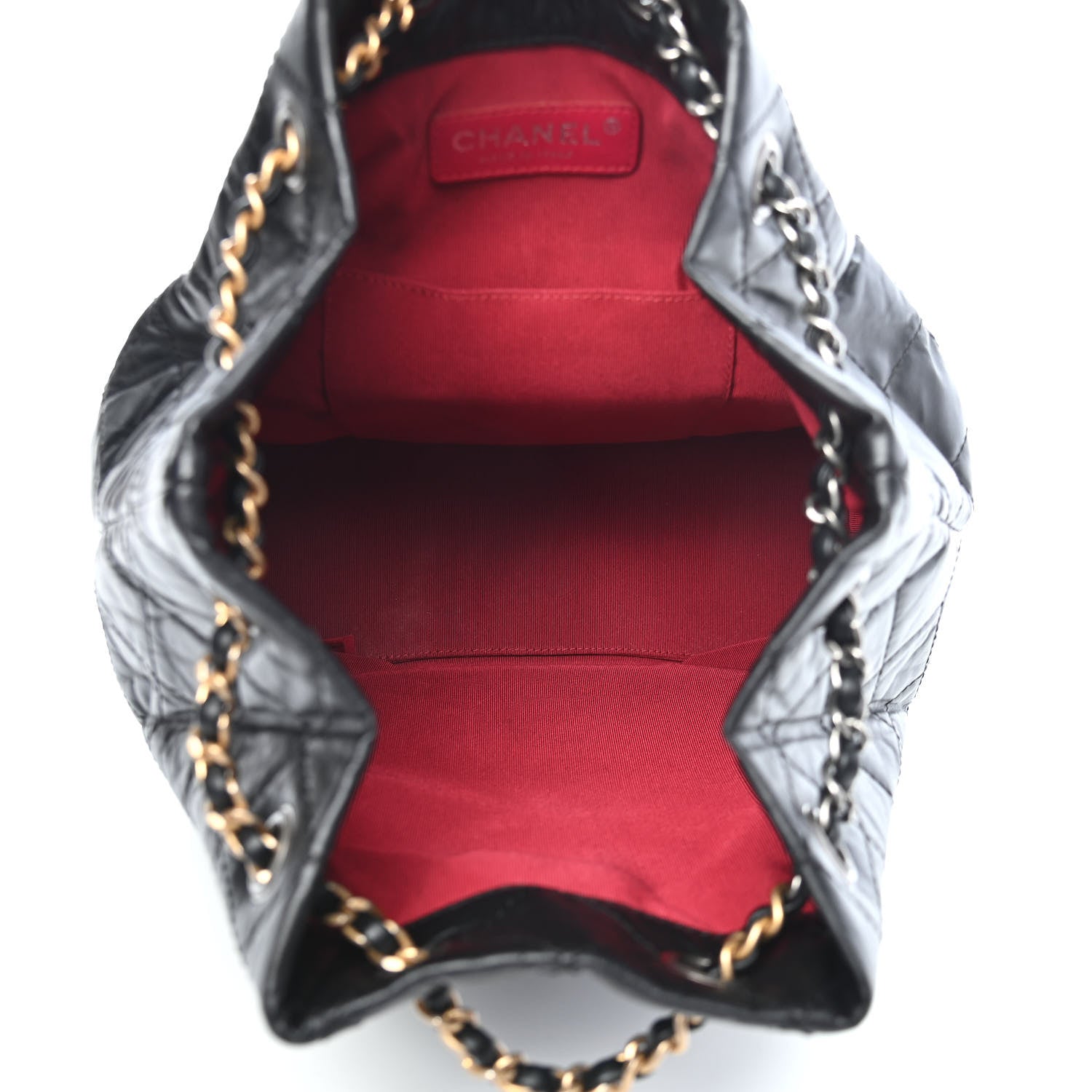 Chanel Aged Calfskin Quilted Gabrielle Backpack Black 5 of 9