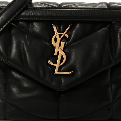 Saint Laurent Lambskin Quilted Small Loulou Puffer Monogram Chain Satchel Black 9 of 11