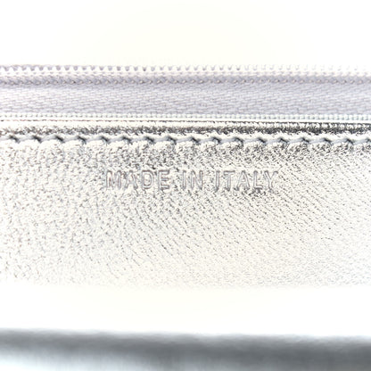 Chanel Gradient Metallic Calfskin Quilted Wallet On Chain WOC Silver Blue Yellow Purple 7 of 10