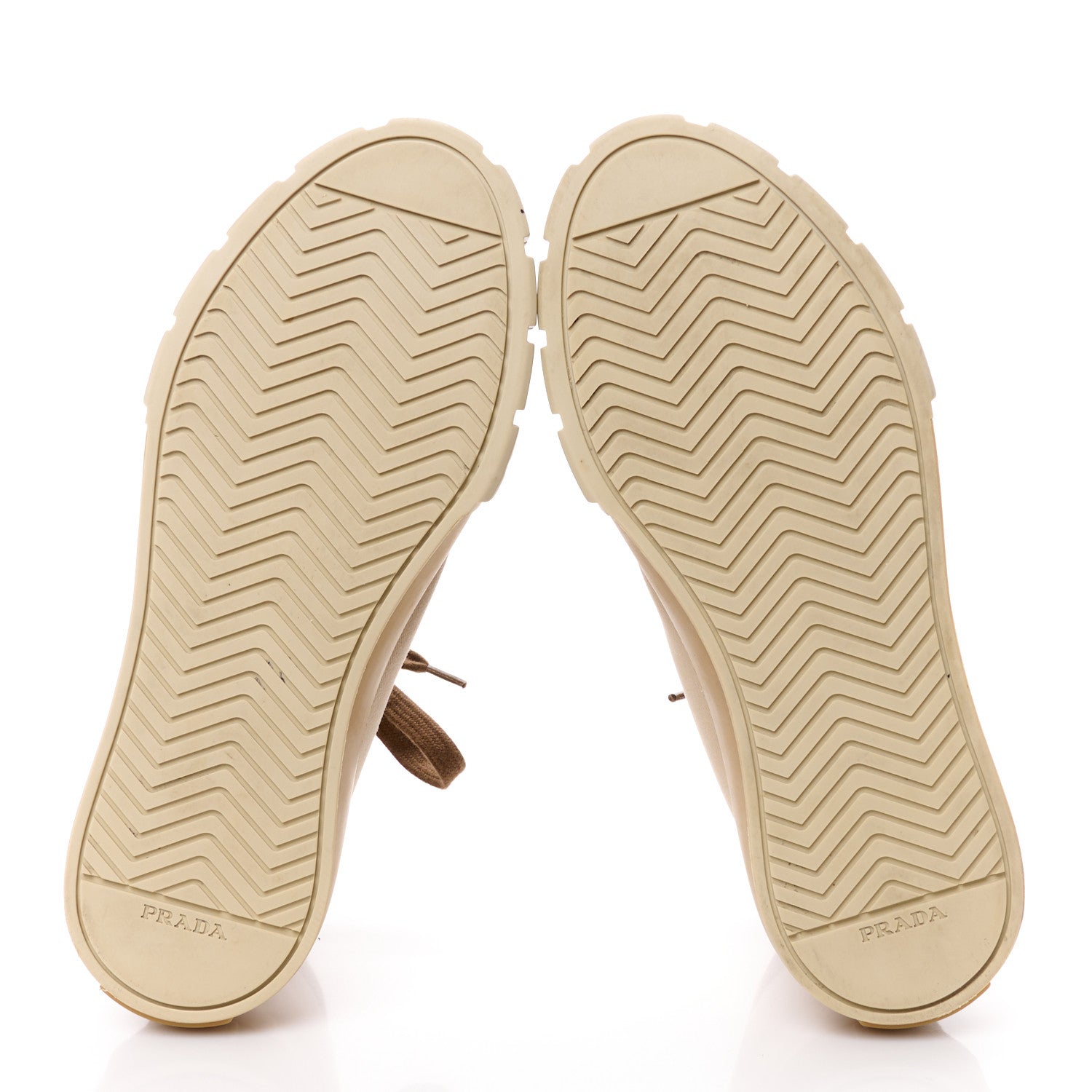 Prada Gabardine Triangle Logo Bi-Color Wheel High Top 35mm Sneakers 38.5 Corda Kaki 5 of 10