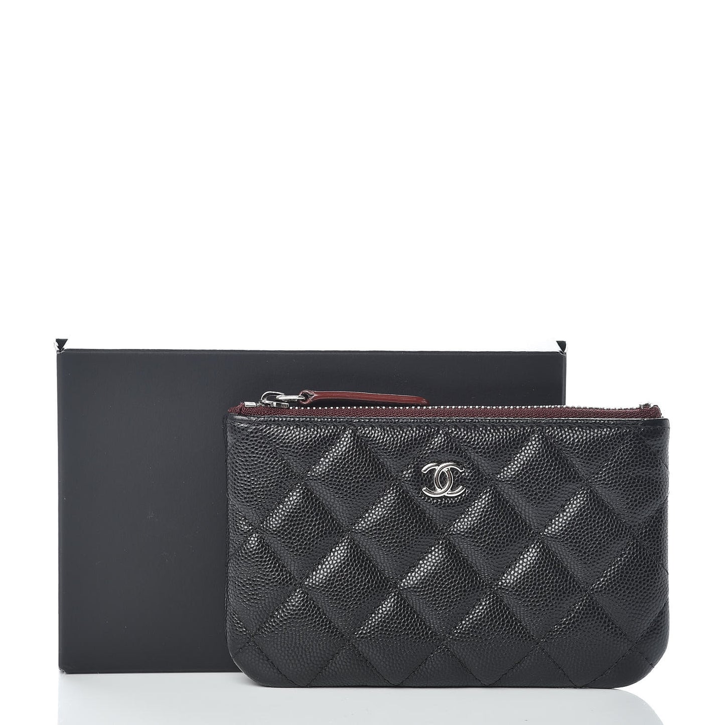 Caviar Quilted Small Cosmetic Case Black