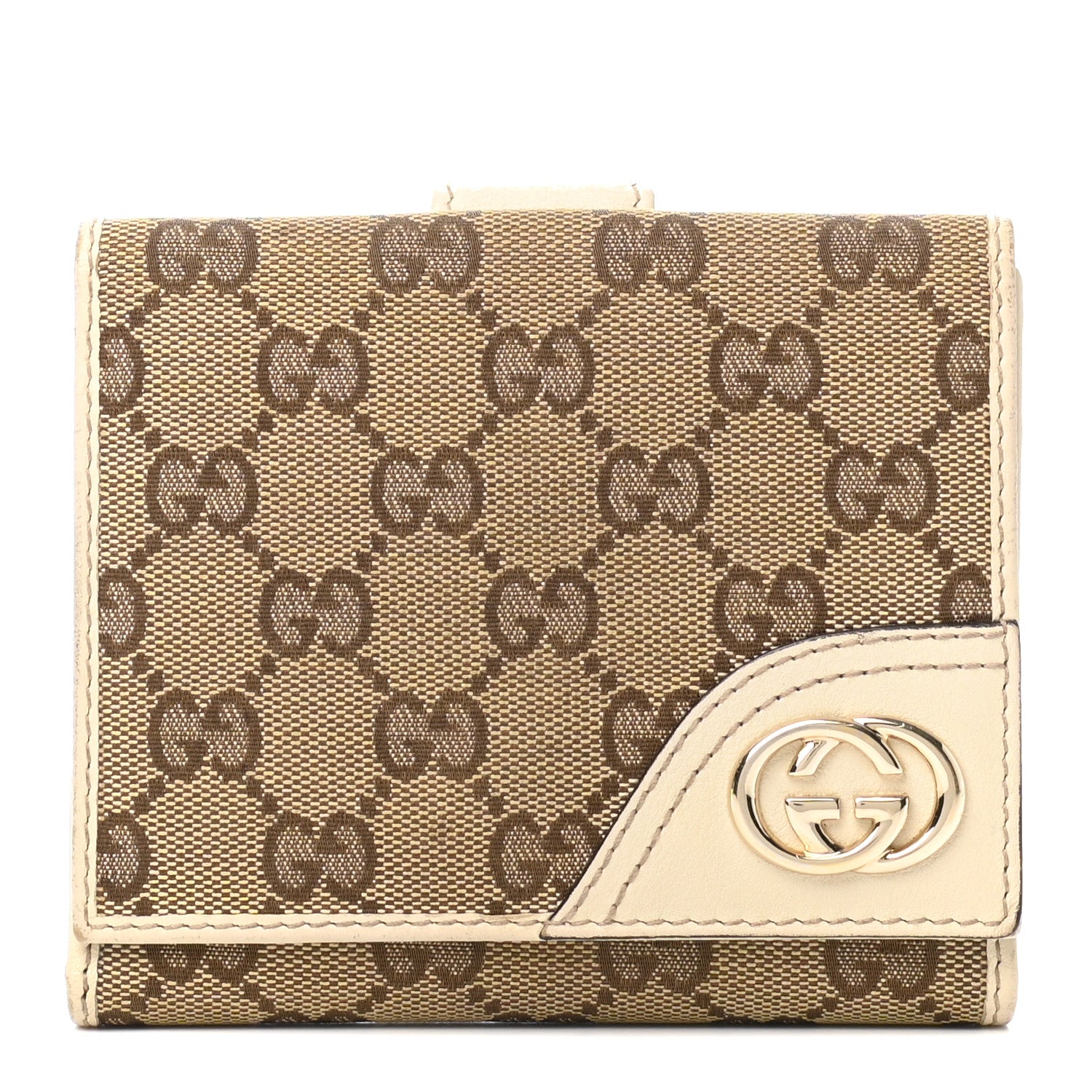 Gucci Monogram New Britt French Wallet White 1 of 12