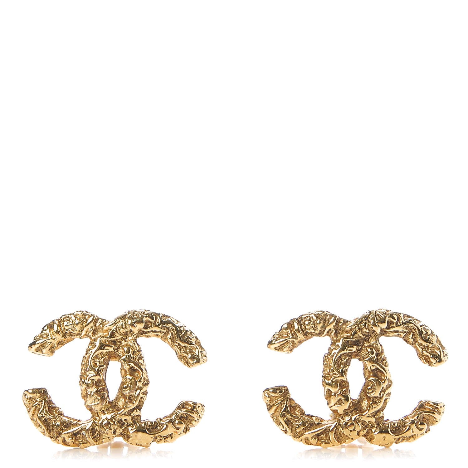 Chanel Textured CC Clip On Earrings Gold 1 of 4