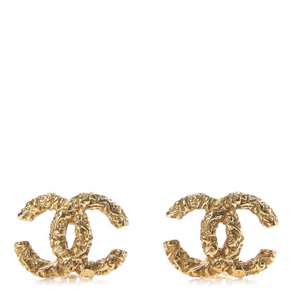 Chanel Textured CC Clip On Earrings Gold 1 of 4