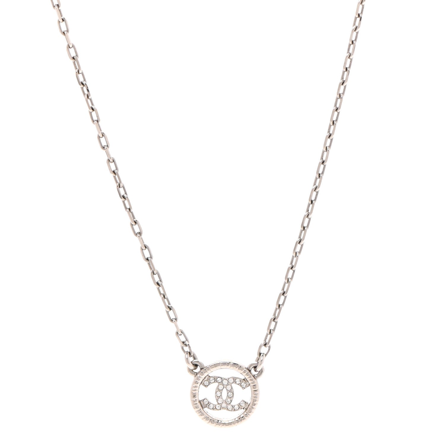 Chanel Crystal CC Chain Short Necklace Gold 1 of 6