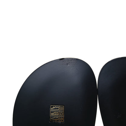 Chanel Knit Fabric Velcro Dad Sandals 39 Black Dark Blue Light Blue 9 of 12