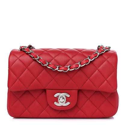 Chanel Lambskin Quilted Mini Rectangular Flap Red 1 of 9