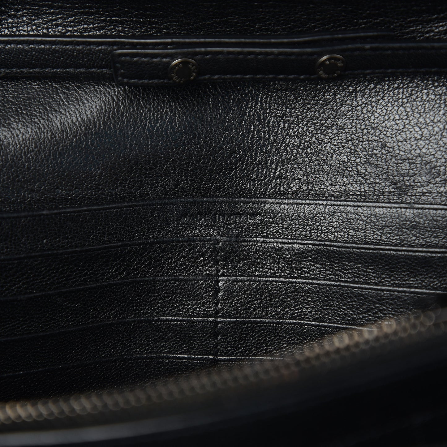 Sheepskin Tri-Quilt Monogram Envelope Chain Wallet Black
