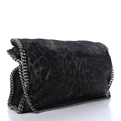 Stella McCartney Shaggy Deer Leopard Print Falabella Fold Over Tote Grey 2 of 4