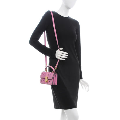 MCM Visetos Mini Tracey Satchel Pink 2 of 9