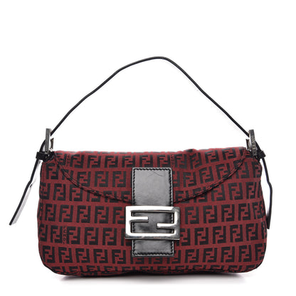 Fendi Zucchino Baguette Red Black 1 of 8