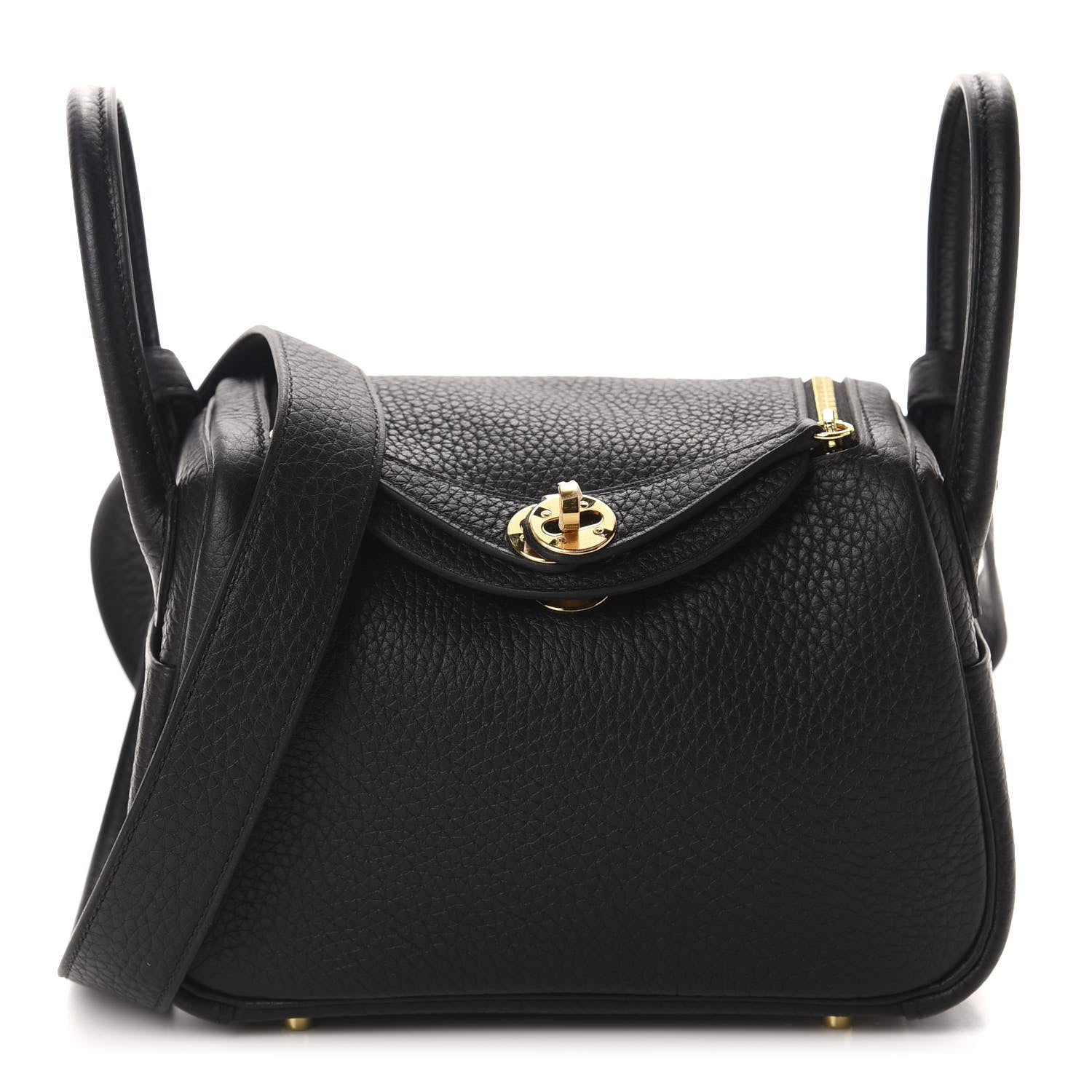 Hermes Taurillon Clemence Mini Lindy 20 Black 1 of 11