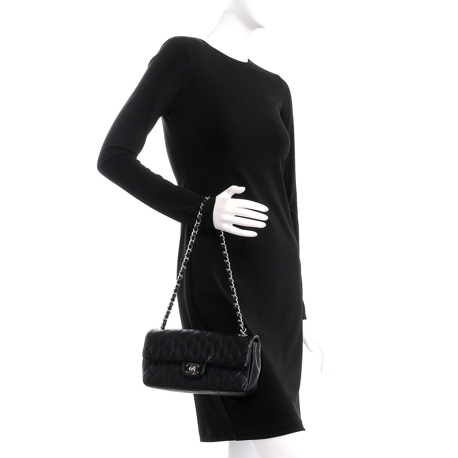 Chanel Caviar Quilted East West Flap Black 2 of 9