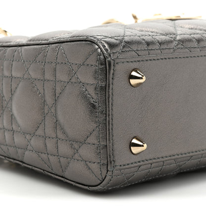 Christian Dior Lambskin Cannage Small My ABCDior Lady Dior Metallic Grey 9 of 14