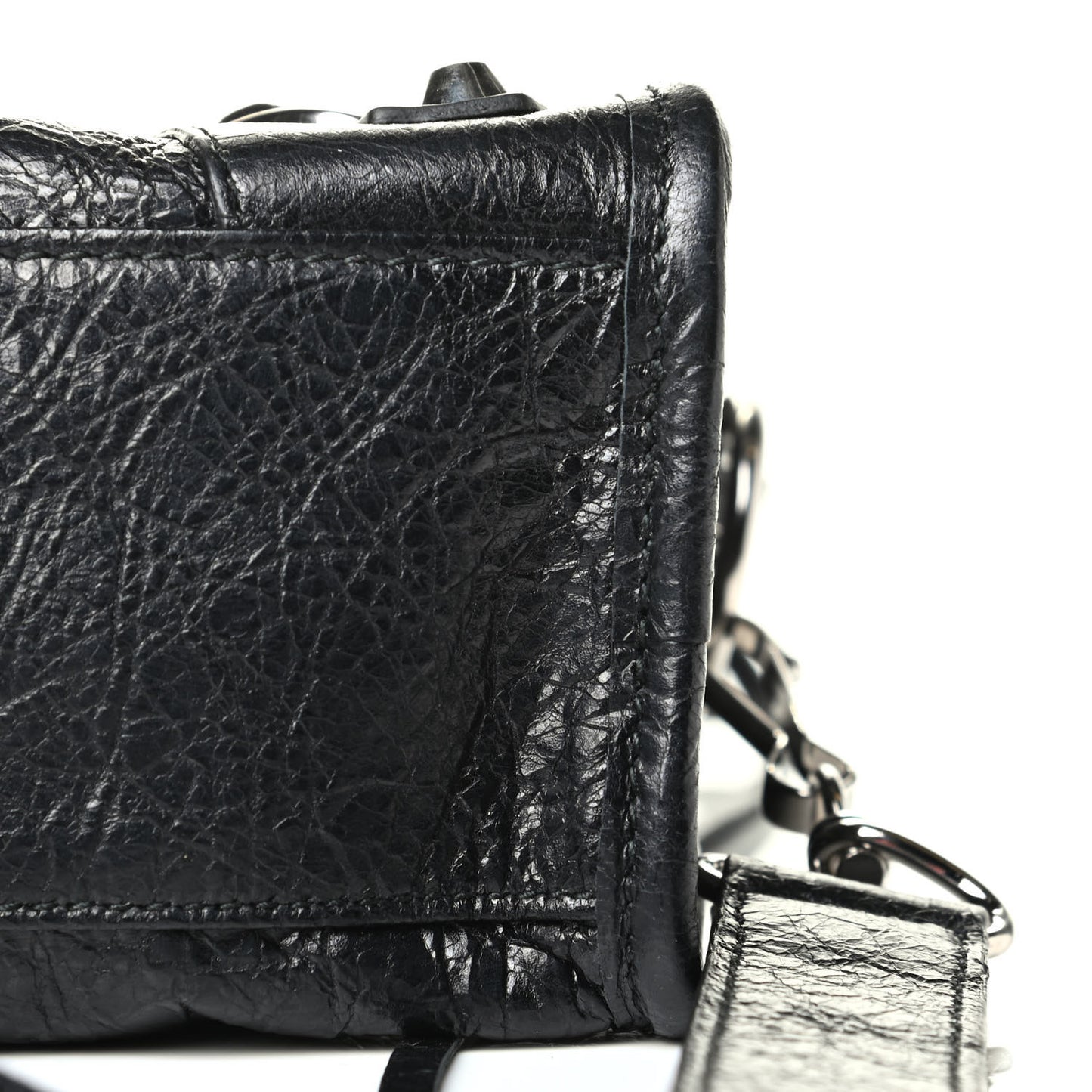 Agneau Classic Silver Hardware Mini City Black