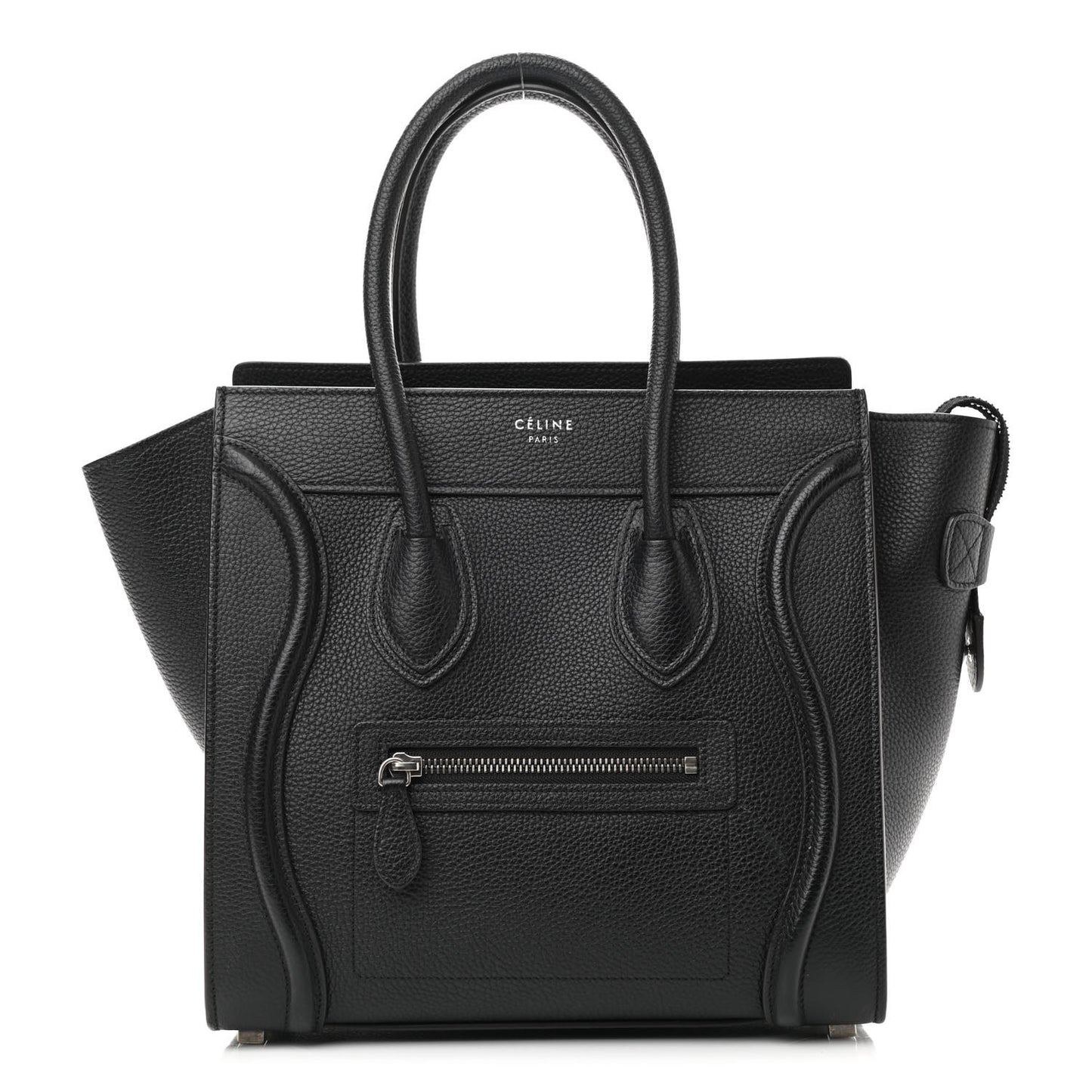 Drummed Calfskin Micro Luggage Black