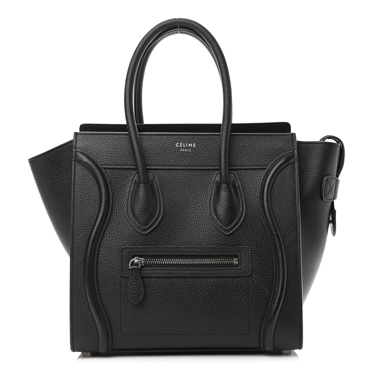 Celine Drummed Calfskin Micro Luggage Black 1 of 11