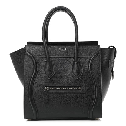Celine Drummed Calfskin Micro Luggage Black 1 of 11