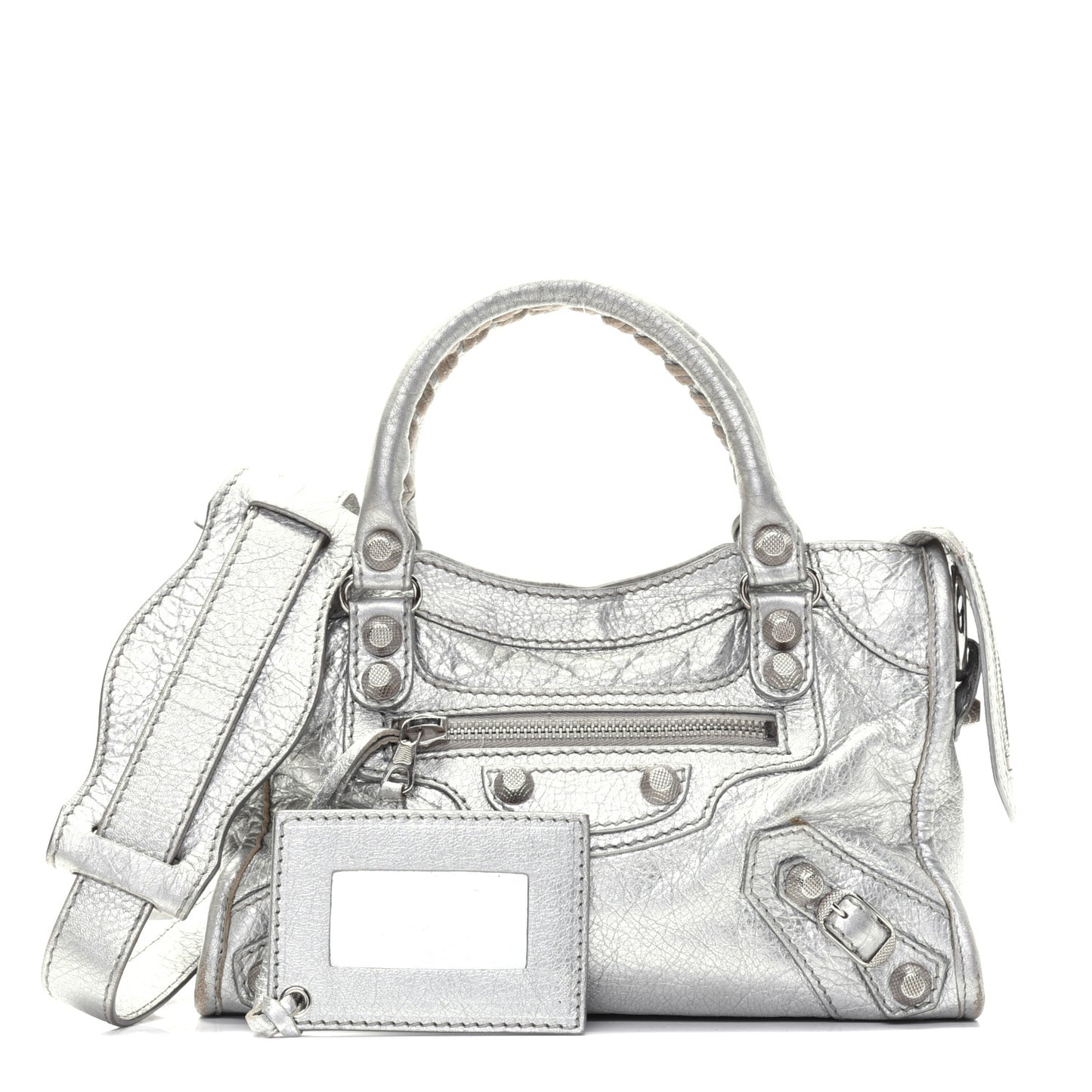 Agneau Giant 12 Silver Hardware Mini City Gris Aluminum