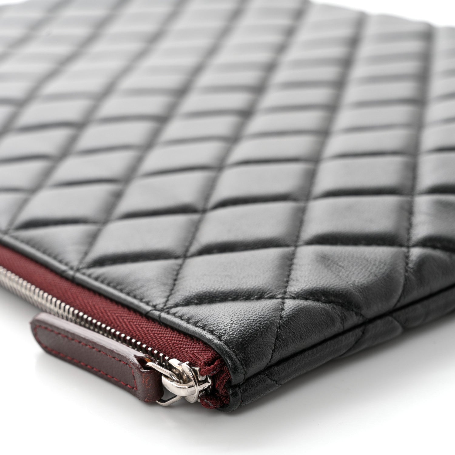 Chanel Lambskin Quilted Large Cosmetic Case Black 11 of 13