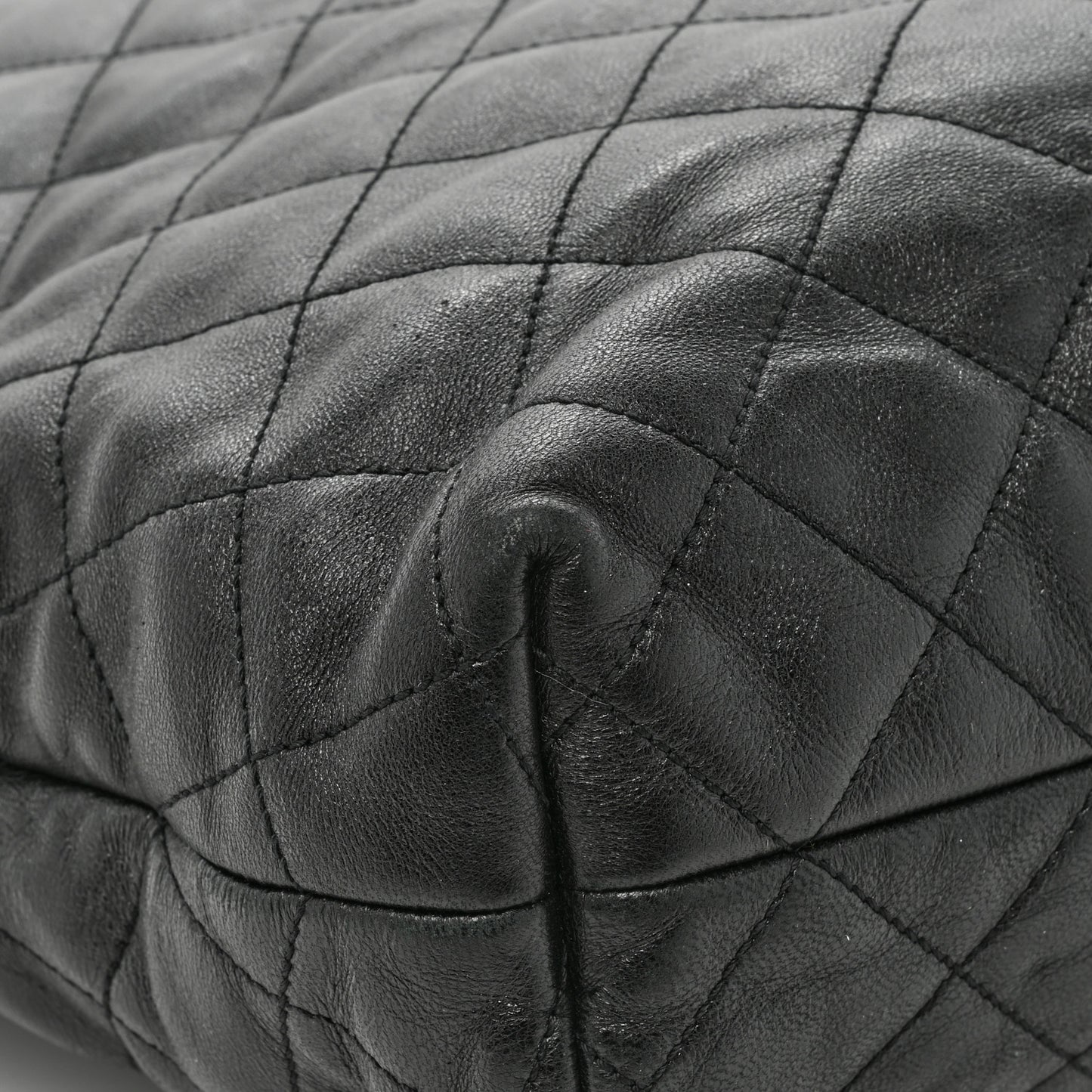 Lambskin Quilted Maxi Icare Shopping Tote Black