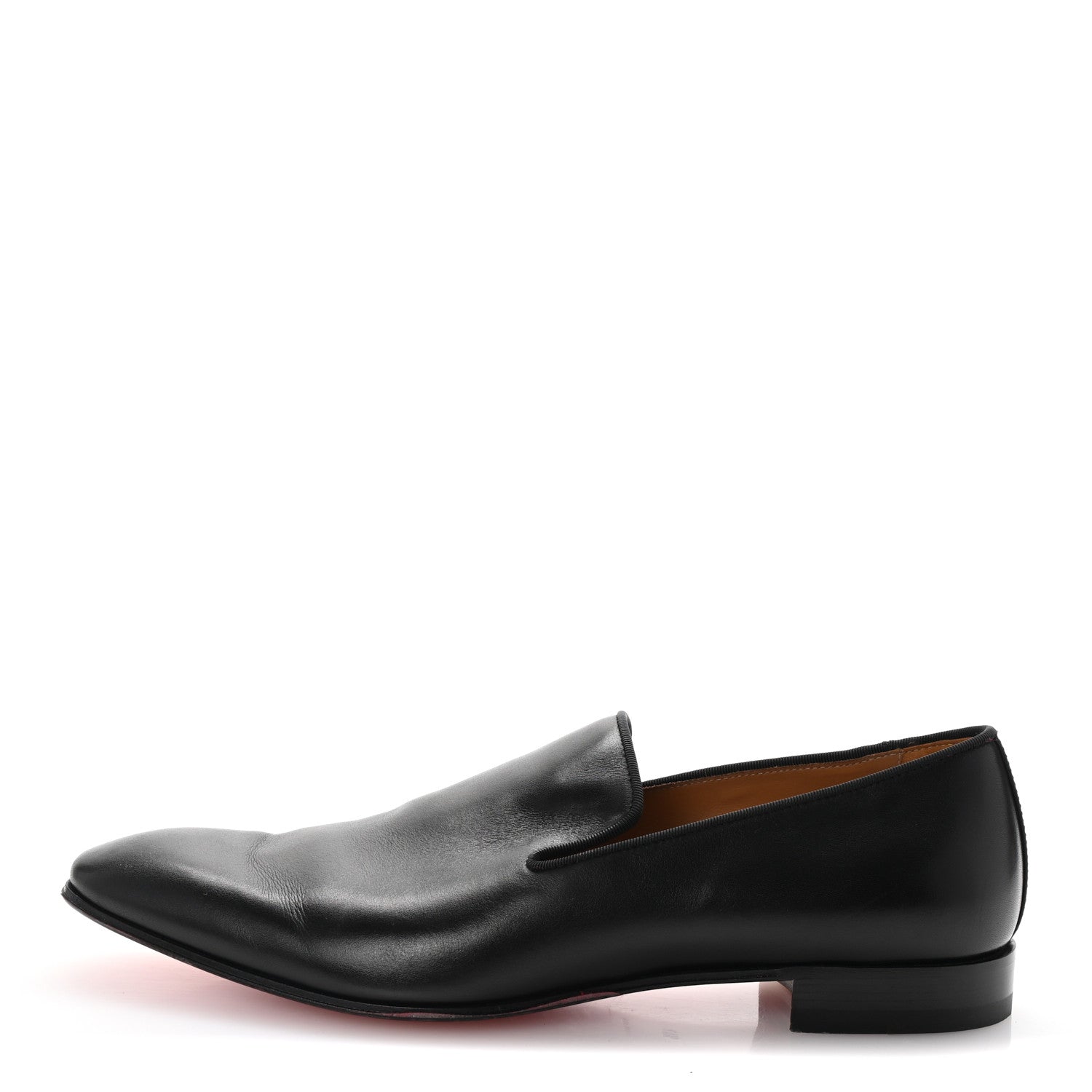 Christian Louboutin Mens Calfskin Brosse Dandelion Flat Loafers 41.5 Black 1 of 8