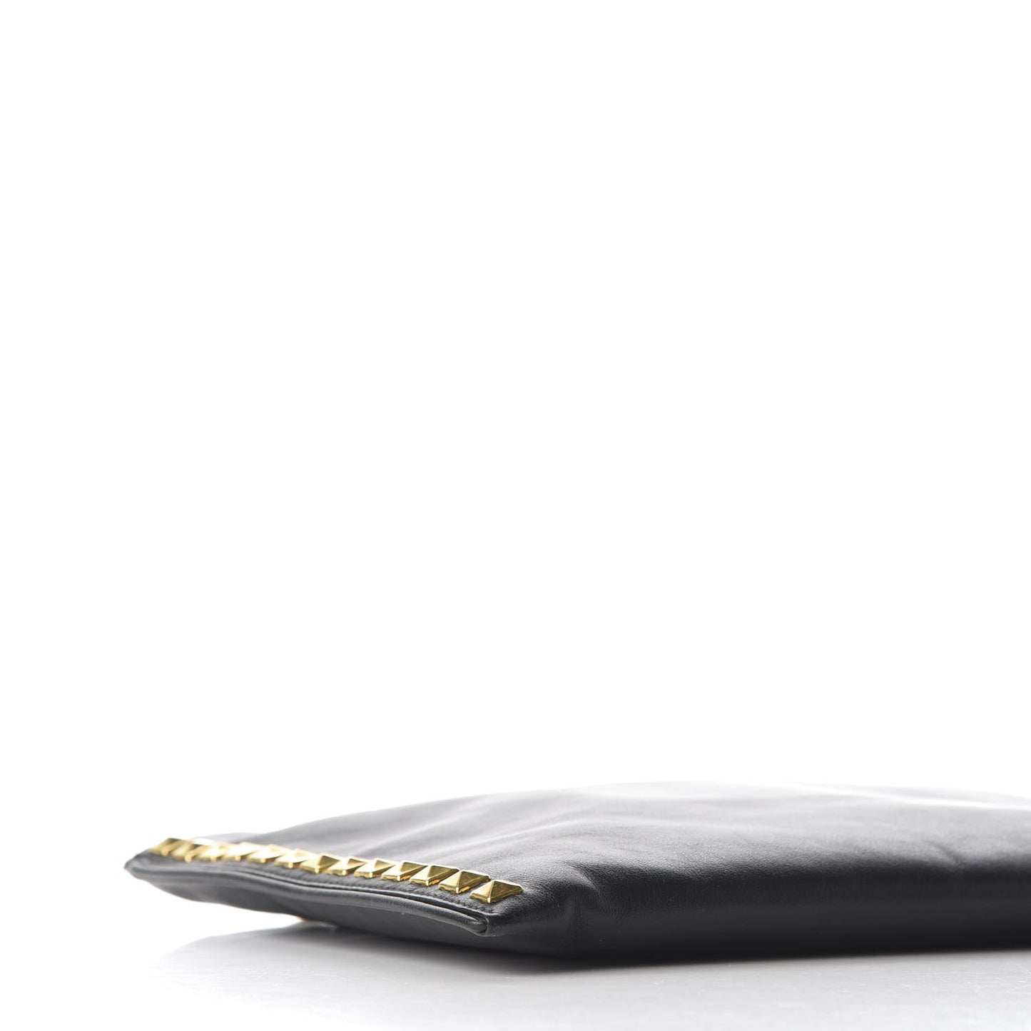 Soft Calf Studded Zip Pouch Black
