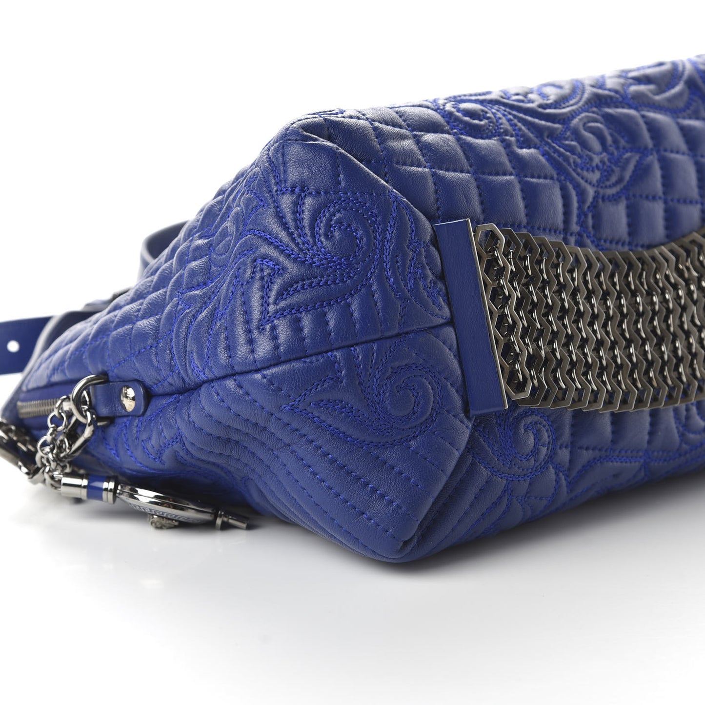 Nappa Barocco Quilted Shoulder Bag Blue